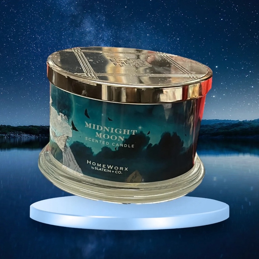 Homeworx By Harry Slatkin  MIDNIGHT MOON  Candle 18 oz 4 wick Hard to Find